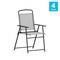 Flash Furniture Gray Folding Sling Patio Chairs with Armrests, 4PK 4-GM-SC098-GY-GG - alternate 5